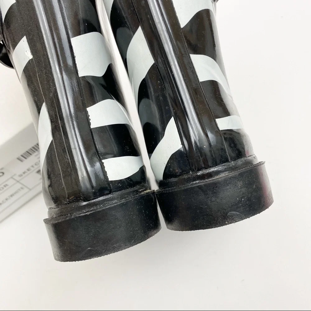 Coco Jumbo Girls Kids Zebra Rain Boots: Black White